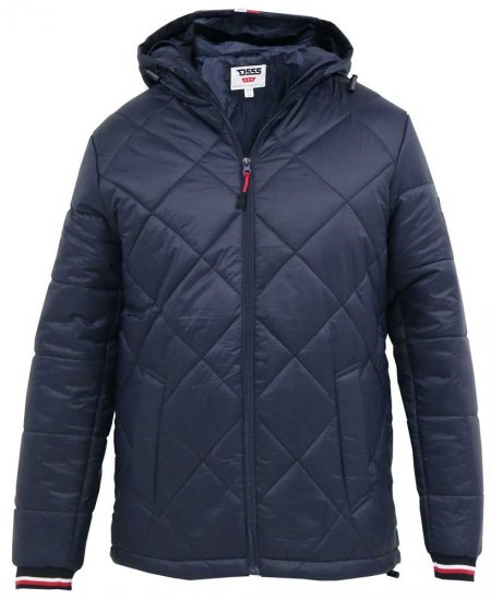 D555 Angus Diamond Quilted Puffer Jacket Navy - Jackor - Stora jackor - 2XL-12XL