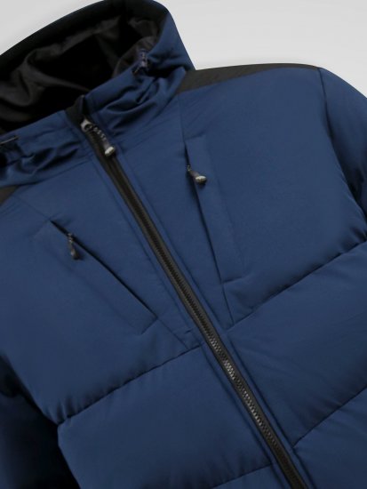 D555 Hank Ripstop Contrast Panelled Padded Hooded Jacket Mörkblå - Jackor - Stora jackor - 2XL-12XL