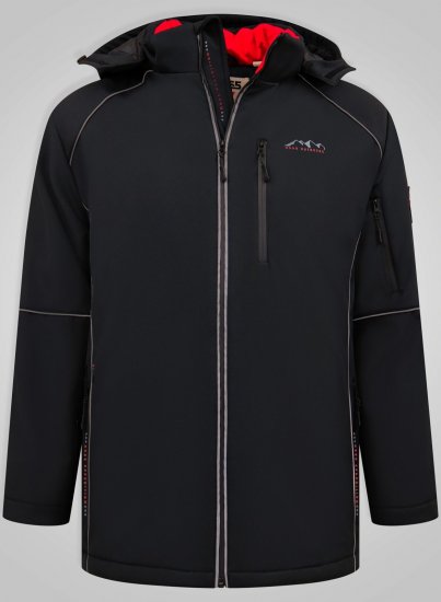 D555 Jamie Soft Shell Detachable Hood Padded Jacket Svart - Jackor - Stora jackor - 2XL-12XL