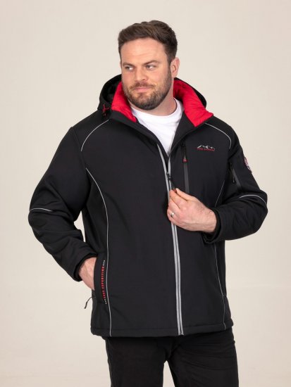 D555 Jamie Soft Shell Detachable Hood Padded Jacket Svart - Jackor - Stora jackor - 2XL-12XL