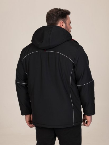 D555 Jamie Soft Shell Detachable Hood Padded Jacket Svart - Jackor - Stora jackor - 2XL-12XL
