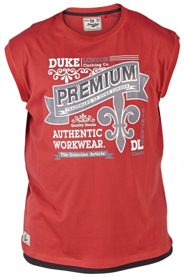 Duke Goa Tank Top Red - T-shirts - Stora T-shirts - 2XL-14XL