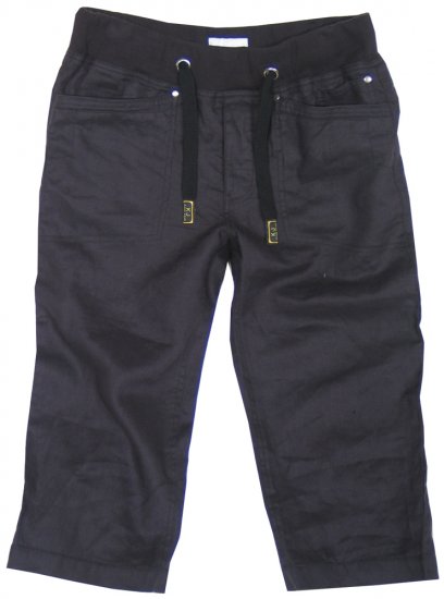 Kam Jeans Black Linen 3/4 Shorts - Shorts - Stora shorts W40-W60