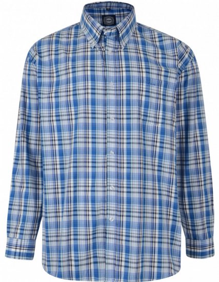 Kam 6090 L/S Shirt Blue - Skjortor - Stora skjortor - 2XL-8XL