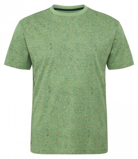 North Latitude Allover Printed T-shirt Mintgrön - T-shirts - Stora T-shirts - 2XL-14XL