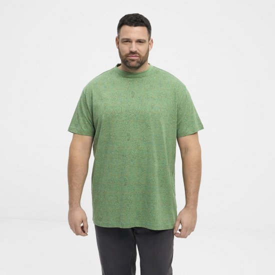 North Latitude Allover Printed T-shirt Mintgrön - T-shirts - Stora T-shirts - 2XL-14XL