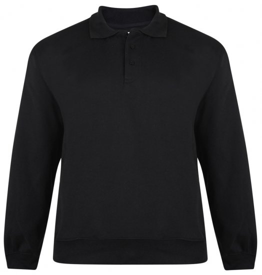 Kam Jeans Black Collar Sweatshirt - Tröjor & Hoodies - Stora hoodies & tröjor - 2XL-14XL