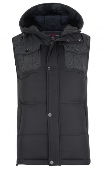 Kam Jeans Hooded Bodywarmer Black - Jackor & Regnkläder - Stora jackor - 2XL-8XL
