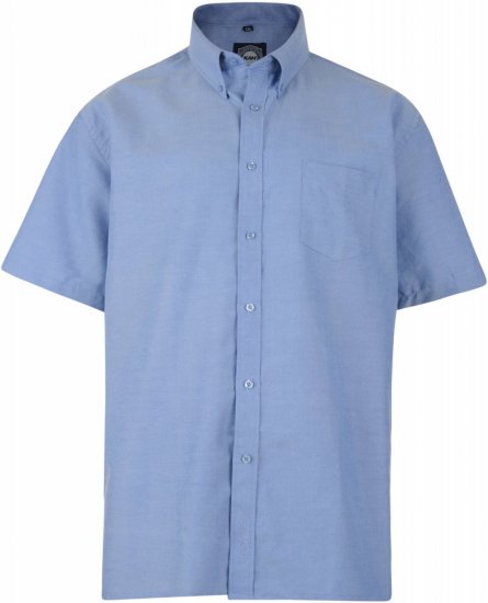 Kam Oxfordskjorta Kort ärm Blå - Skjortor - Stora skjortor - 2XL-8XL