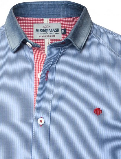 Mish Mash Stripe Holiday Navy - Skjortor - Stora skjortor - 2XL-8XL