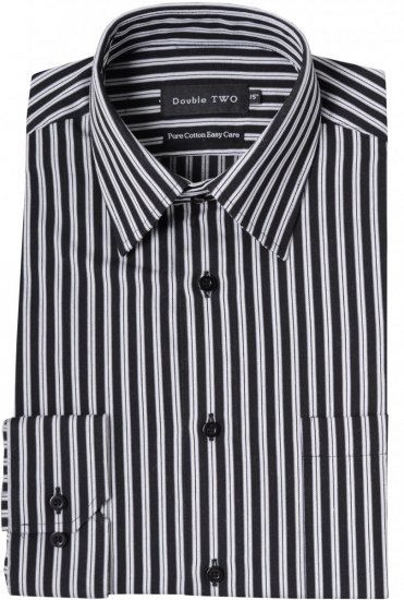 Double TWO Formal Shirt 3587 Black L/S - Skjortor - Stora skjortor - 2XL-8XL