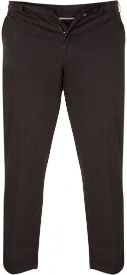 D555 Bruno Stretch Chino pants with Extenda Waist Black - Jeans & Byxor - Stora Jeans och Stora Byxor