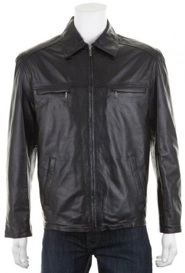 Woodland 636 Harrington Leather jacket Black - Jackor & Regnkläder - Stora jackor - 2XL-8XL