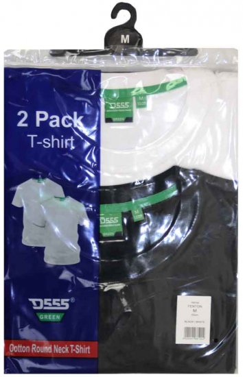 D555 Fenton 2-pack Black/White T-shirt - T-shirts - Stora T-shirts - 2XL-14XL