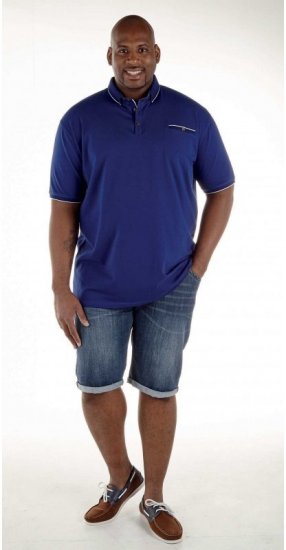 D555 Asia Polo Shirt Blue - Pikétröjor - Stora pikétröjor - 2XL-8XL