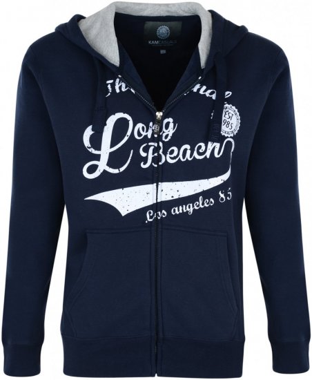 Kam Jeans Long beach Hoody Navy - Tröjor & Hoodies - Stora hoodies & tröjor - 2XL-14XL