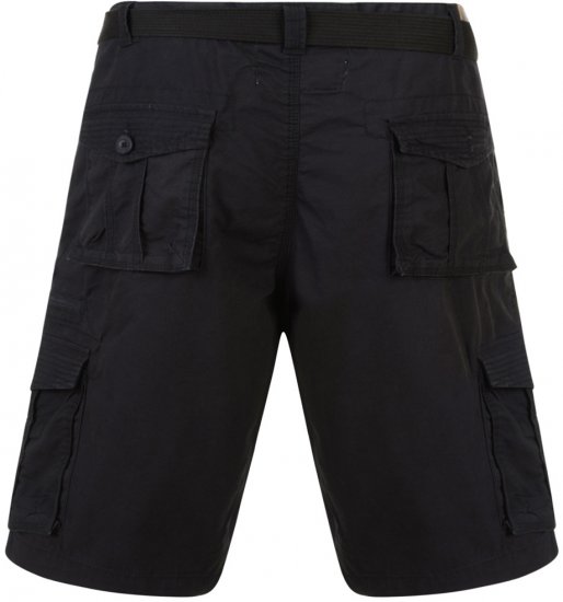 Kam Jeans Belted Cargo Shorts Black - Shorts - Stora shorts W40-W60