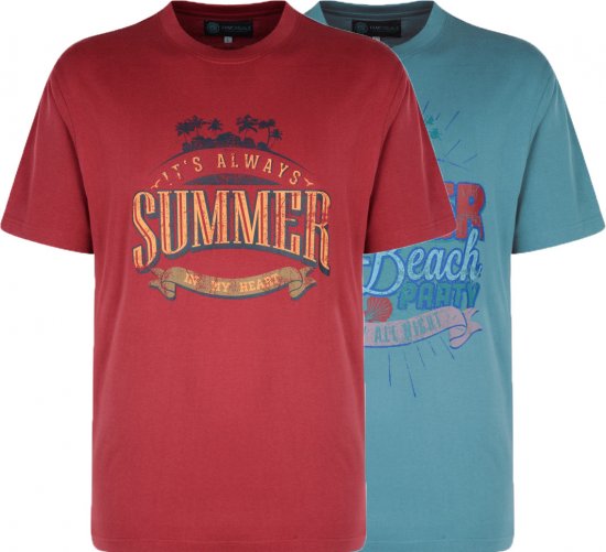 Kam Jeans Summer Beach 2-pack T-shirt - T-shirts - Stora T-shirts - 2XL-8XL