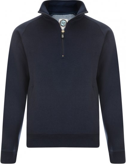 Kam Jeans Half-Zip Sweatshirt Navy - Tröjor & Hoodies - Stora hoodies & tröjor - 2XL-14XL