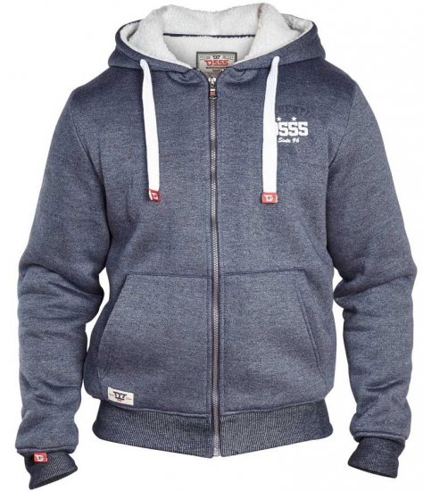 D555 Halbert Fur Lined Hood Full Zipper - Tröjor & Hoodies - Stora hoodies & tröjor - 2XL-14XL