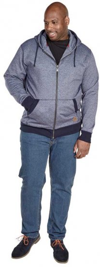 D555 AVERY Blue Speckled Hoody - Tröjor & hoodies - Stora hoodies & tröjor - 2XL-14XL