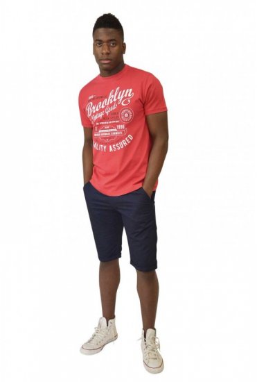 D555 NEAL Brooklyn Crew Neck T-Shirt Red - T-shirts - Stora T-shirts - 2XL-14XL