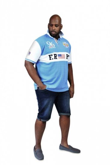 D555 ARYAN Florida Royal Racing Polo Blue/White - Pikétröjor - Stora pikétröjor - 2XL-8XL