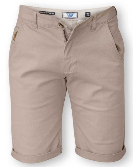 D555 COLTEN Stretch Cotton Chino Short Beige - Shorts - Stora shorts W40-W60