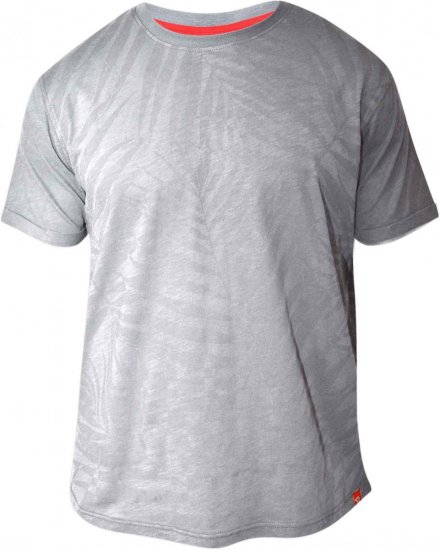 D555 ADAM Allover Leaf Print T-Shirt Grey - T-shirts - Stora T-shirts - 2XL-14XL