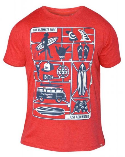 D555 JARON Ultimate Surf T-Shirt Red - T-shirts - Stora T-shirts - 2XL-14XL