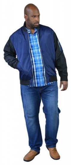 D555 LOUIS Lined Bomber Jacket Navy/Black - Jackor - Stora jackor - 2XL-12XL