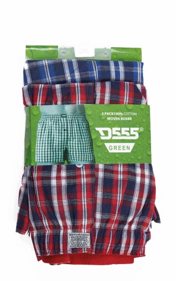 D555 PLAID Boxer Shorts Pack of Two - Underkläder & Badkläder - Stora underkläder för män