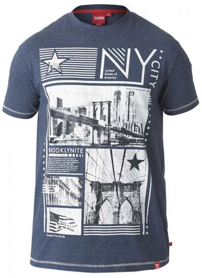 D555 RUEBEN NY City Print T-Shirt Denim - T-shirts - Stora T-shirts - 2XL-14XL