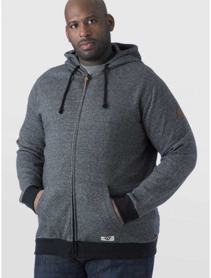 D555 Romney Full Zipper Hoodie Charcoal - Tröjor & hoodies - Stora hoodies & tröjor - 2XL-14XL