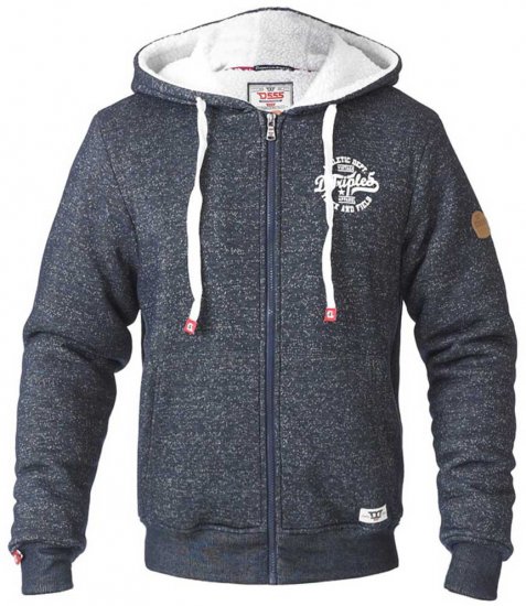 D555 Hulk Fur Lined Zipper Hood Navy - Tröjor & hoodies - Stora hoodies & tröjor - 2XL-14XL