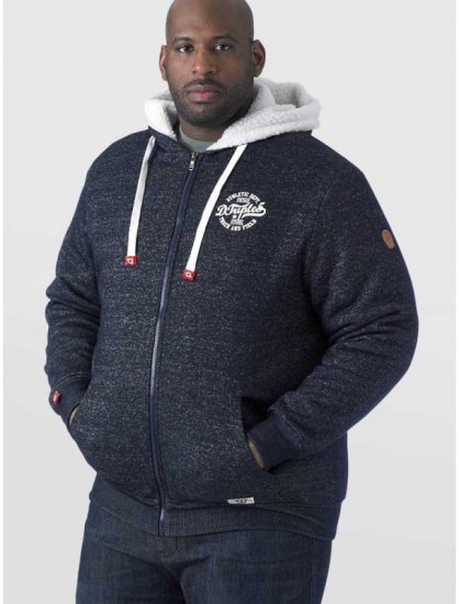 D555 Hulk Fur Lined Zipper Hood Navy - Tröjor & hoodies - Stora hoodies & tröjor - 2XL-14XL