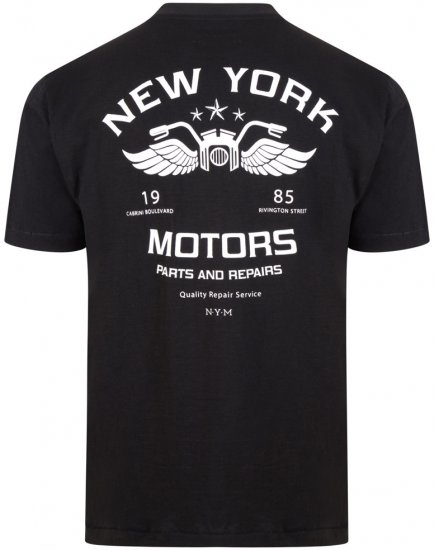 Kam Jeans 5106 NY Motors T-shirt Black - T-shirts - Stora T-shirts - 2XL-14XL