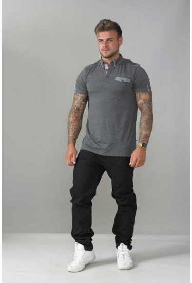 D555 Hogan Polo Charcoal - Pikétröjor - Stora pikétröjor - 2XL-8XL