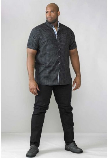 D555 Ollie Short Sleeve Shirt Black - Skjortor - Stora skjortor - 2XL-8XL