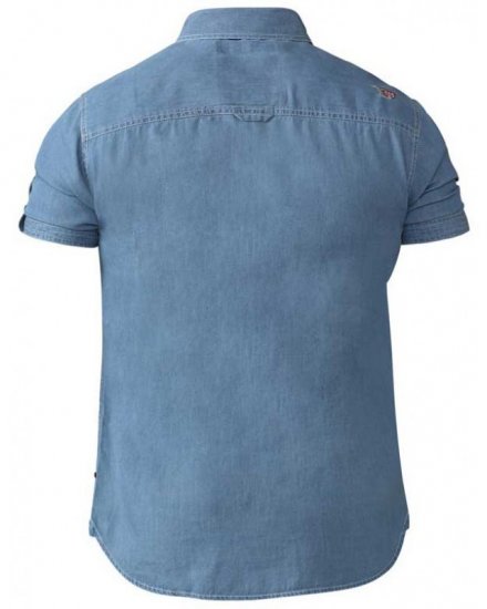 D555 Nathan Short Sleeve Shirt Blue - Skjortor - Stora skjortor - 2XL-8XL