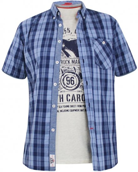 D555 Genoa Short Sleeve Shirt & T-shirt Combo - Skjortor - Stora skjortor - 2XL-8XL
