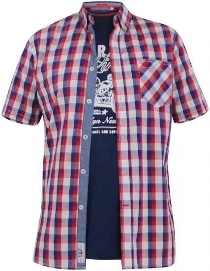 D555 Hadwin Short Sleeve Shirt & T-shirt Combo - Skjortor - Stora skjortor - 2XL-8XL