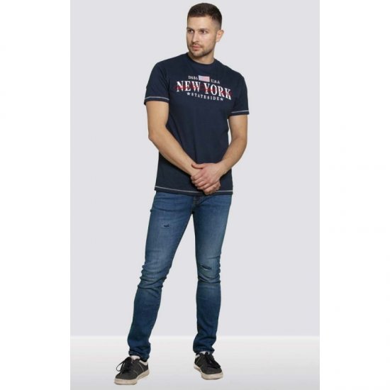D555 Thornton Embroidery T-shirt Navy - T-shirts - Stora T-shirts - 2XL-14XL