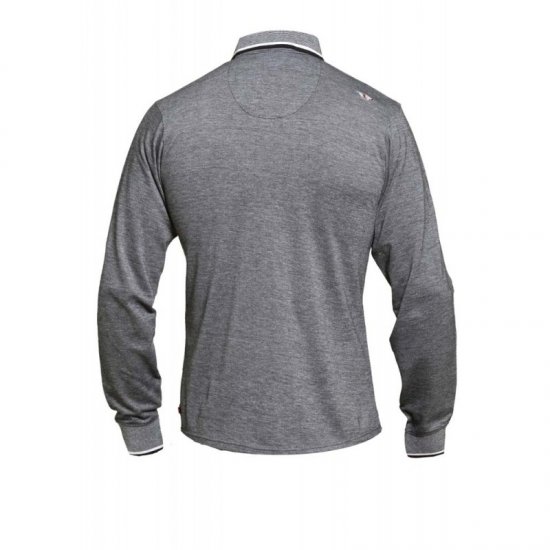 D555 Brockville Long Sleeve Polo Grey - Pikétröjor - Stora pikétröjor - 2XL-8XL