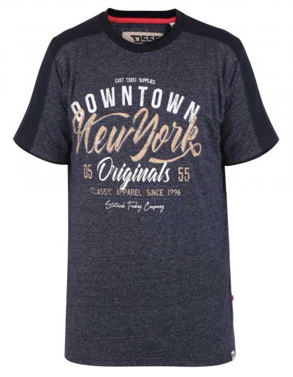 D555 Tiverton Printed Fine Stripe T-shirt - T-shirts - Stora T-shirts - 2XL-14XL