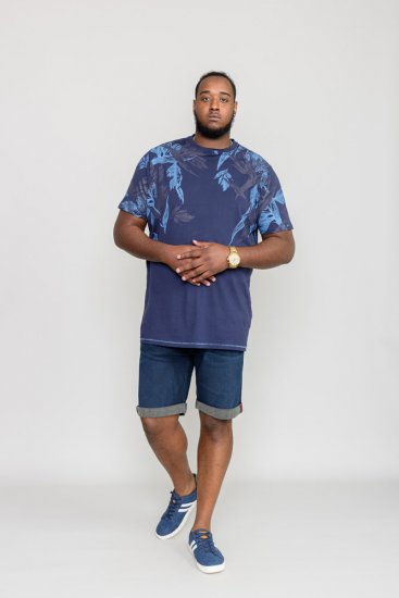 D555 BROMLEY Floral Panel Printed T-Shirt - T-shirts - Stora T-shirts - 2XL-14XL
