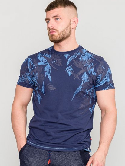 D555 BROMLEY Floral Panel Printed T-Shirt - T-shirts - Stora T-shirts - 2XL-14XL