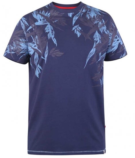 D555 BROMLEY Floral Panel Printed T-Shirt - T-shirts - Stora T-shirts - 2XL-14XL