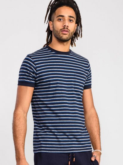 D555 Beamont Jacquard Stripe T-Shirt - T-shirts - Stora T-shirts - 2XL-14XL