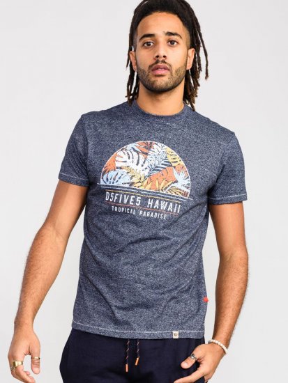 D555 Upton Hawaii Leaf Printed T-Shirt - T-shirts - Stora T-shirts - 2XL-14XL